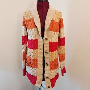 Lands End size small 100% cotton long cardigan